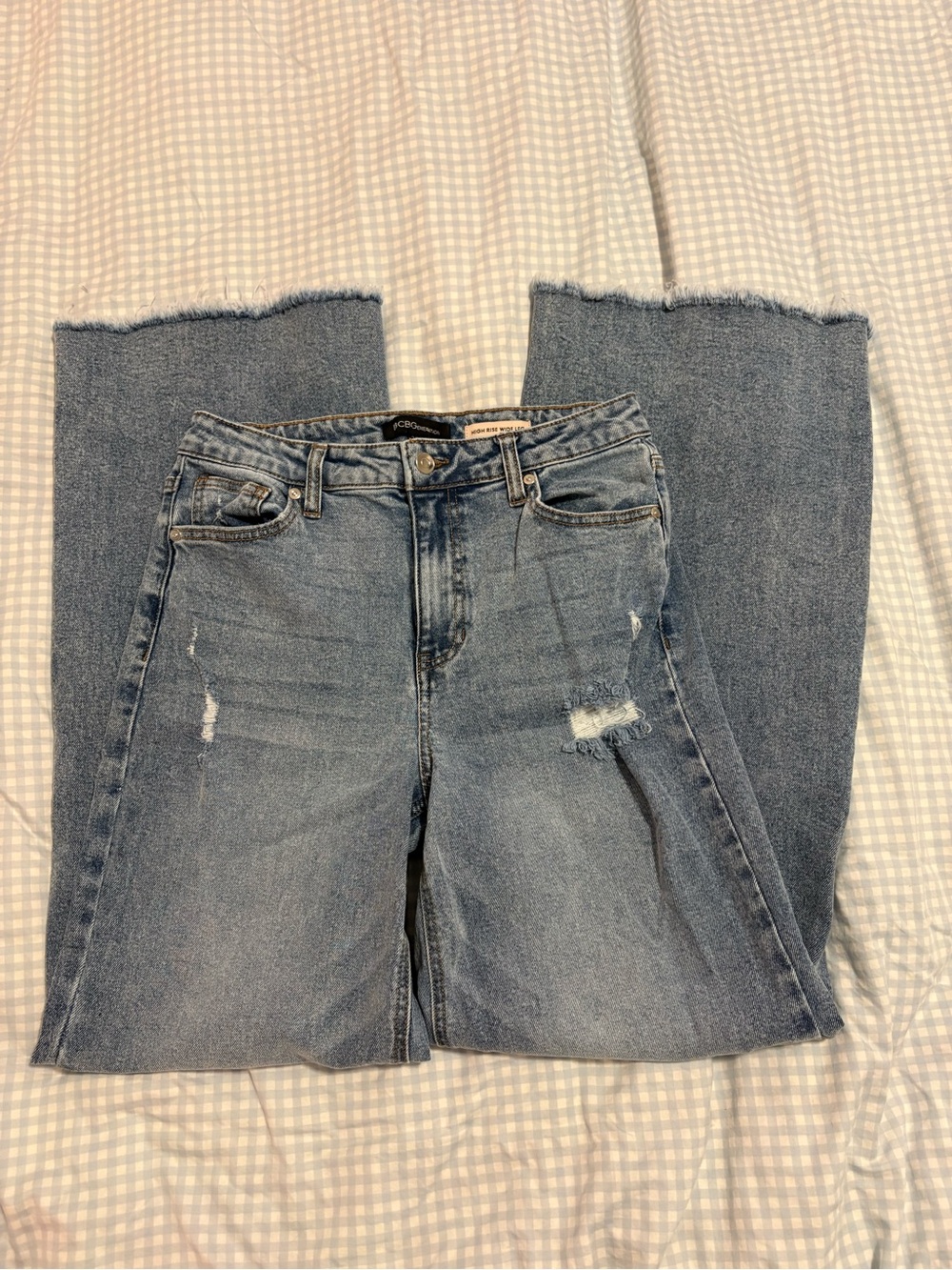 BCBGeneration Light Blue Jeans with Raw Hem